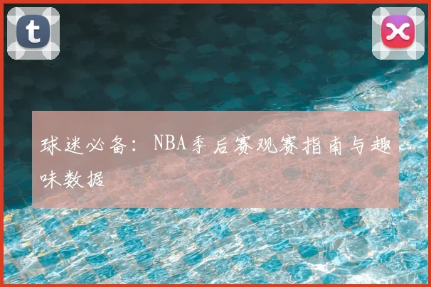 球迷必备:NBA季后赛观赛指南与趣味数据